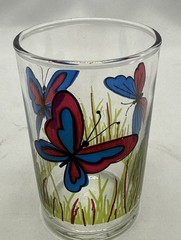 3 VTG Swanky Swig Juice Glasses, Various colors, patterns & sizes Mid Century