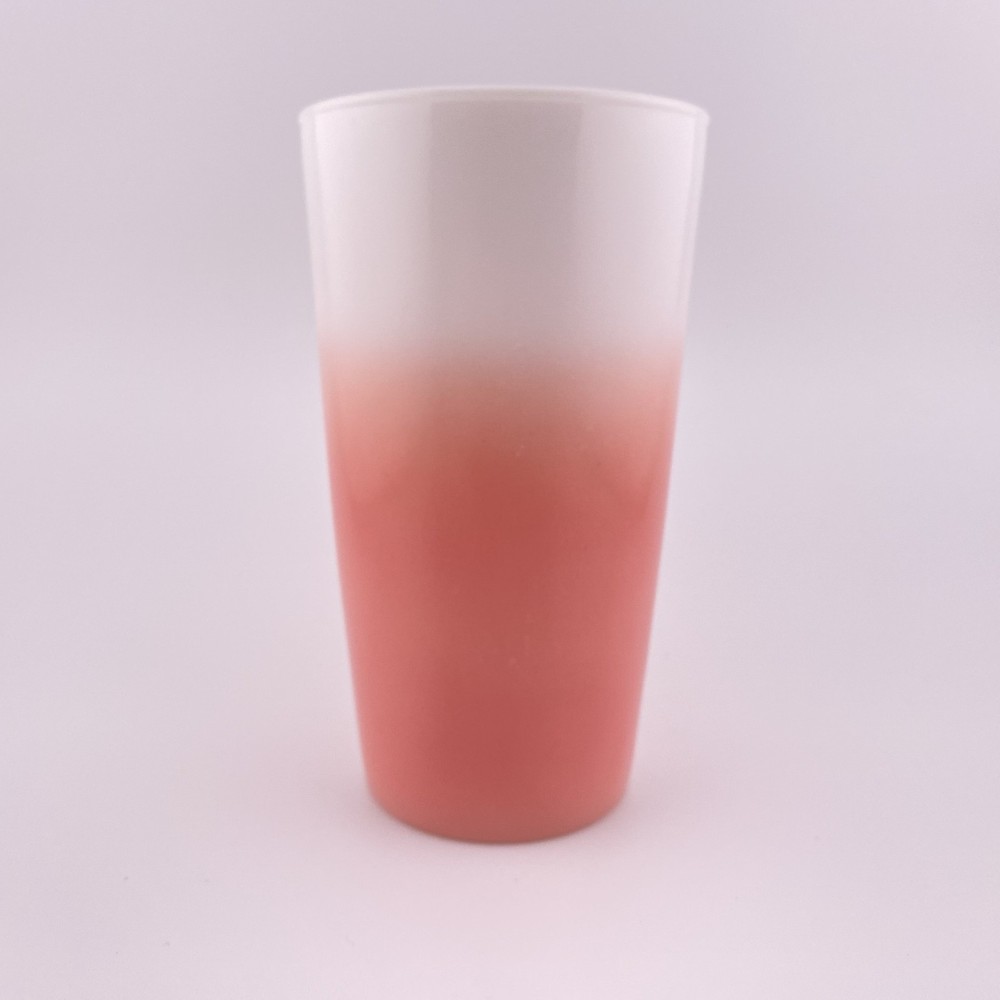 Hazel Atlas Moderntone Platonite Tumblers Glass Ombre Pink Vintage