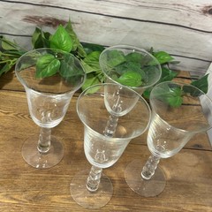 4 Imperial Candlewick Ball Stem Clear Glass 7 3/8″ Water Wine Drink Goblets 8 oz