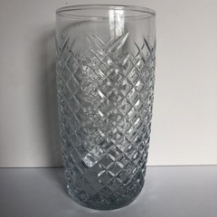 Anchor Hocking Cross Hatch Cooler Glass Tumblers 16.5 Oz Clear Glass 6″ Set of 3