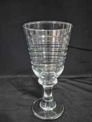 LIBBEY SIRRUS RIBBED WATER WINE GOBLETS HEAVY DUTY PEDESTAL STEM GLASSES SET