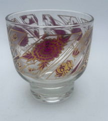 Culver Chantilly Rock Glasses Peony F22K Gold Ornate Mid Century 7oz S/6 C76