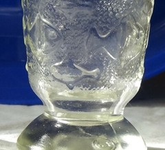Brockway Set of two Clear Vintage Child’s Glasses with Fish 4 1/4″ tall