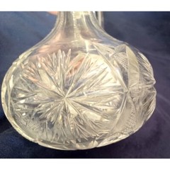 Cruet 6.5″ Vintage Cut Bohemia Czech Crystal Starburst Design 24 pbO w Stopper