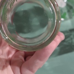 Clear Glass Tumbler Set of 3 Round Glossy Finish Red White Floral Decorated