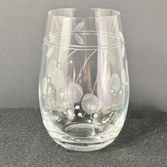 VTG Encore by Toscany Stemless Wine Glass Frosted Etched Floral Barware