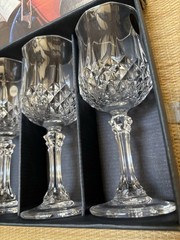 12pc Vtg Cristal d’Arques Longchamp 24% Lead Crystal Glass Set NIB 3 Box Lot