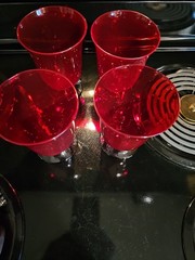Lenox Holiday Gems 4 ruby goblets With Box.