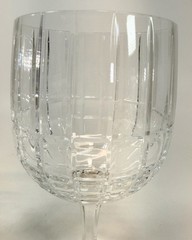 Javit Alice Cut Crystal Wine Goblets Set of 2 Vertical Cuts Pattern 45215