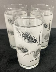 Libbey Frosted Silver Leaf Pattern Mini Tumblers 4oz Set of 3