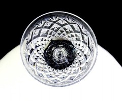 Kusak Brilliant Cut Crystal Cherry Diamond And Fan 2pc 6 1/4″ Claret Wines 1975-