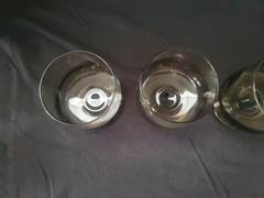 Libbey Tawny Accent Smoke Brown Set of 4 Barware Glasses Stemmed 4.5 oz Vintage