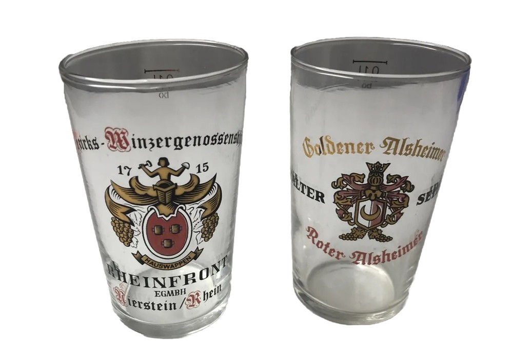 Set of 2 Boldener Alsheimer Wine Sampler Glasses Walter Seidel Roter Alsheimer