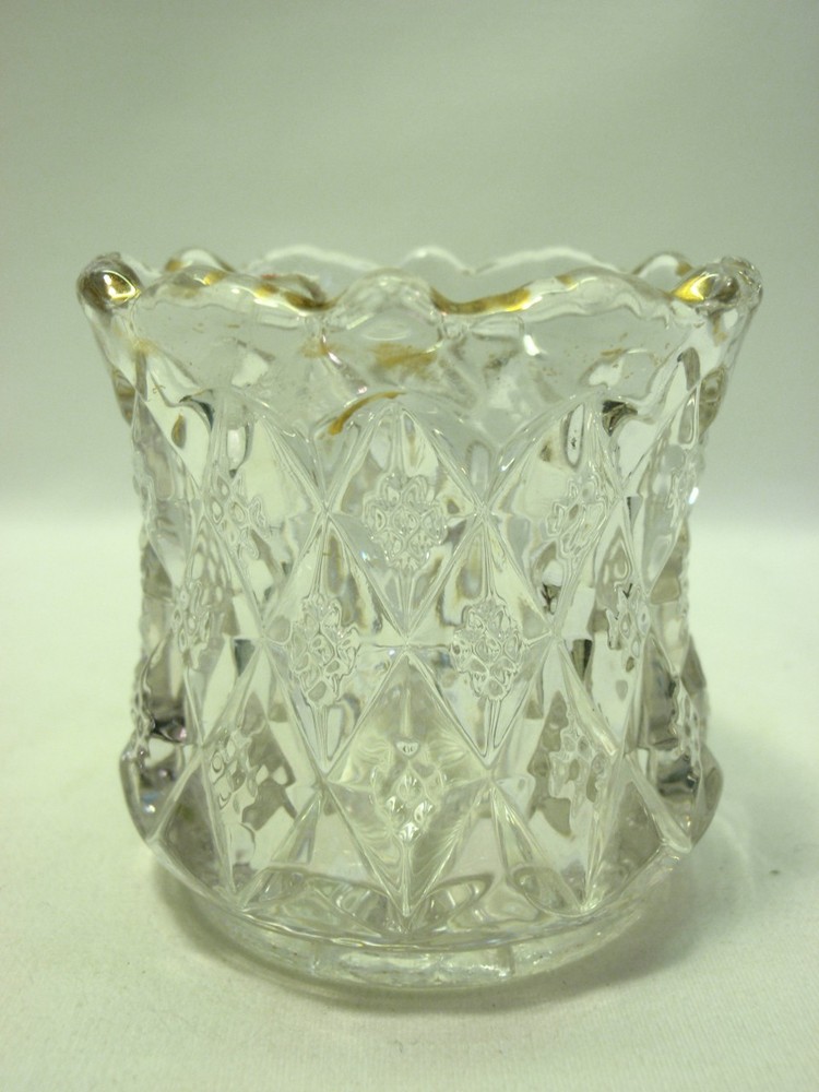 Fostoria Sylvan Toothpick Holder Clear with Gold Trim