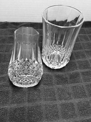 2 Vintage Cristal d’Argues Longchamp Crystal Highball Barware France Diamon Cut