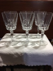 CRISTAL D’ARGUES CHANTELLE CRYSTAL WINE GLASSES SET OF 6 FRANCE