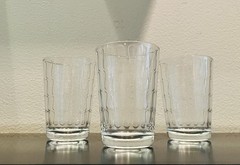 Vintage Glassware Jeanette Thumbprint/Tear Drop 3 Oz. Juice Glasses Set Of 3