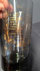 Vintage Zodiac Scorpio Tumbler Glass Gold Print Unmarked Astrology Barware
