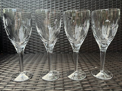 RARE Set of 4 Waterford Imprint John Rocha Red Wine Goblets 9-1/8″ Pristine