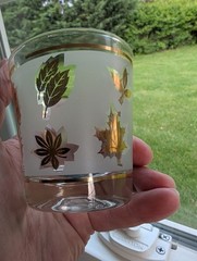 Vintage Libbey Frosted Gold Leaf Juice / Cocktail Glasses 6 oz. – Set of (4)