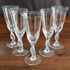 Igor Carl Faberge Frosted Snow Dove Bird White Wine Glasses 8” – France Set of 5