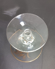 Vintage Libbey Gold Wheat Wine Cocktail Crystal Drinking Glasses Set of 6