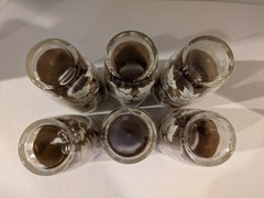 Set of 6 Vintage Hazel Atlas Tumbler Drinking Glasses White Maple Leaf Design