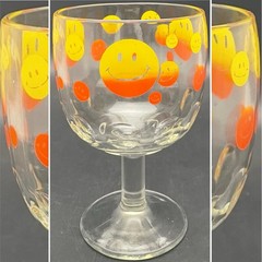Bartlett Collins Orange Yellow Happy Face aka Smiley Face Goblet USA 14oz 6”tall