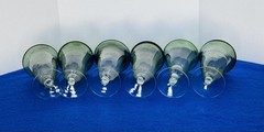 Artland Iris Footed Ice Tea/Wine/Water Glasses, Sage, Set of 6, Pre-Owned