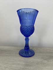 1976 Fostoria AVON Bicentennial George Washington Cobalt Blue Chalice Goblet