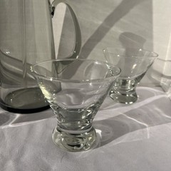 MCM 13″ Per Lütken Holmegaard Kastrup Smoke Glass Martini Pitcher W/4 Glasses