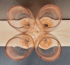 *Set of 4* ROSE/CORAL/PINK/SALMON 8.25″ Wine/Water/Spritzer Glasses/Modern