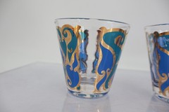 Georges Briard Signed Mid-Century Art Nouveau Old Fashion Glasses (Set of 4)
