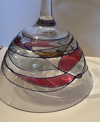 TGMG Romania Milano Mosaic Art Stained Glass Sherbet Bowl Purple Gold New Swirl