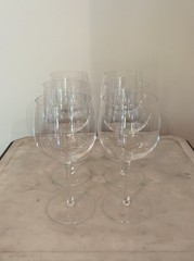 Set of 6 Vintage Daum France Signed Crystal Wine Glasses Stemware 6-3/4