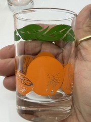 7 Vintage Anchor Hocking 1987 Orange Juice Glasses 3.5”