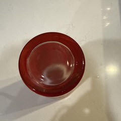 Vintage 1960s MCM Culver MANDALAY Red Siam Thai Goddess Glass Tumbler Ribbed