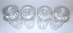 RARE SET OF 4 VINTAGE HEISEY GLASS ORCHID ETCHED 6 1/2″ ICED TEA GLASSES~#5022