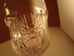 Vintage EAPG Clear Glass Higbee Delta Paneled Thistle Wine Cordial Goblet