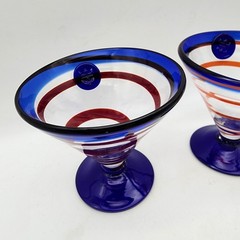 Royal Caribbean Martini Dessert Glasses Set Of 2 Kosta Boda Hand Blown Spiral