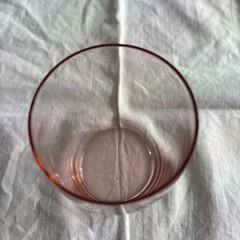 Three Pink Depression Glass Small Glasses All In Chip Free Condition See Photos
