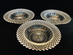 Anchor Hocking Clear Miss America Depression Glass Cereal Bowls, Set of 3