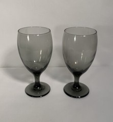 Libbey Smoke Goblet Classic Beverage Glasses Goblets Grey Set 2