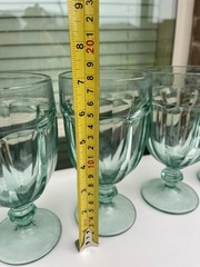 Set of 6 Libbey Duratuff Gibraltar Spanish Green Ice Tea/Water Glasses Goblets