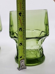 Set Of 5 Cambridge Glass Georgian Green avocado 9oz Flat Bottom Tumblers