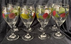 VTG Set of 8 Franciscan Fresh Fruit Water/Wine Goblets NEW OLD STOCK 7.5”