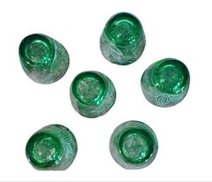 Set of 6 Arte di Murano HandBlown Etched Floral Glasses Alessandro Coppola Italy