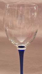 4 Cristal D’Arques Neptune 7.75” Water/Wine Glasses Goblets Cobalt Blue Stem EUC