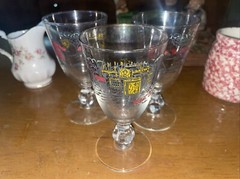 Libbey Treasure Island Cordial Glasses 4 3/4» Vintage Gold Rim Set of 3