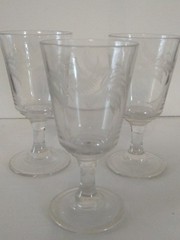 3 Footed Clear Glass Water Goblet